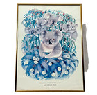 Vintage San Diego Zoo Koala Print Mike Byergo Souvenir Framed Poster Art 18x24
