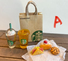1 12 Handmade Bags Coffee Dollhouse Miniature Clay Fast Food Hamburger Store
