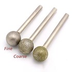Ball Round Rotary Diamond Burr Drill Bit Grinding Carving 6mm 8mm Shank 6mm-50mm