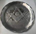 Vintage Masonic Hand Crafted Hammered Aluminum Tray By Wendell August