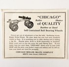 1924 Chicago Roller Skate Company Advertisement Sports Ephemera 4 75 X 3 75 