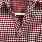 Vintage 70s Abels Plaid Long Sleeve Polo Shirt Hippie Heritage Retro Red 10