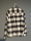 Ben Sherman Men s Plaid Shirt Jacket Beige Black White Button-up Size M