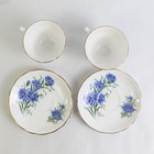 Set Of 2 Ridgway Potteries Royal Vale Blue Cornflower Cup And Saucer Sets
