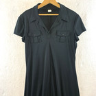Vintage Studio Y Shirt Dress Sz L Black Preppy Y2k Dark Academia Made In Usa