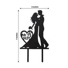 7  Black Silhouette Mr And Mrs Bride Groom Acrylic Cake Toppers Party Decoration