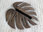 Pair Of Brass Monstera Leaf Entryway Door Pull Handles Hardware  Antique Brass