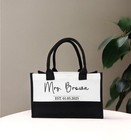 Mrs  Last Name Est Year Tote Bag  Personalized Date Wedding Tote  Bridal Shower 