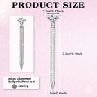 6pcs Big Diamond Pens With Crystal Bling Rhinestone Pen Metal Diamond Ballpoint