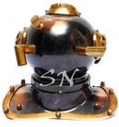 Antique Finish Brass Sea Us Navy Mark V Mini Diving Marine Scuba Divers Helmet