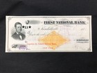 Antique Bank Check Original 1877 First National Bank Indiana 27992 Hole Punchey