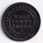 Nova Scotia 1813 1 2c One Copper Half Penny Trade And Navigation Copper Token