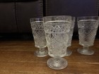 Vintage  6  Big Top  Peanut Butter Glasses Pedestal Clear Hazel Atlas Gothic