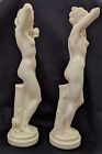 Vintage Gino G Ruggari Pair Nude Neoclassical Woman Statue Venus Roman Mythology
