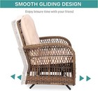 3pcs Patio Wicker Glider Rocking Set Outdoor Furniture Bistro Set Rattan Chairs