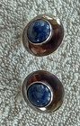 Very Nice Native American  925 Sterling Silver Round Lapis Luzuli Earrings L  k 