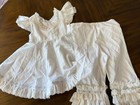 Vintage White Eyelet Lace Toddler Dress   Bloomers Set Handmade By Mom 2 3t