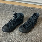Converse All Star Little Kids Youth Sz 2 Canvas Sneaker Hi Top All Black Lace Up