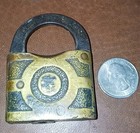 Vintage Miller Lock Co Brass Padlock Terryville Connecticut No Key Antique