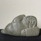 Rare Vintage Lucy Meeko  Kuujjuaraapik Soapstone Carving Figure Canada Inuit