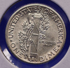 1944-d Brilliant Uncirculated 90  Silver Mercury Dime  Partial Split Bands 