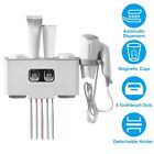 5 Toothbrush Slots Holder Wall Mount Automatic Toothpaste Dispenser Squeezer Us