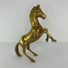 Vintage Solid Brass Horse Stallion Figurine 7 And 3 4 Inches Tall Rearing Up