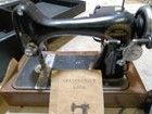 Antique The Reversew Electric Sewing Machine With Manual case foot Pedal
