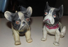 Lot Of Two     French Bulldog Celluloid Dog Toys 5      Figurine     1920s
