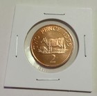 1999 Guernsey Copper Coin 2 Pence Dairy Cow Farm Animal Wildlife Queen Elizabeth
