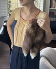 Vintage Double Fox Fur Tail W  Knitted Attachment Loop