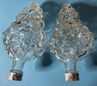 Set Of 2 Vintage Clear Glass Figural Grape Clusters Bottles Decanters 6 25  L