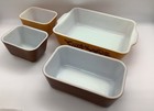 Pyrex Old Orchard Refrigerator Set With Lids 1970s Brown Retro Food Storage
