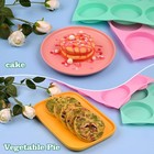 Huakener 2 Pcs Silicone Muffin Top Pan 4  Round Baking Mold Non-stick Cake Set