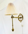 Vintage Nautical Brass Lamp Or Sconce With Pendulum Feature And Shade