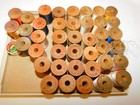 Vintage Lot Of 41 Wooden Spools Silk Thread Richardson Brainerd Japan Rices Wow