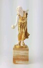 Antique Walter Schott Kugelspielerin Art Nouveau Gilt Bronze Sculpture