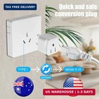2 Pack Us To Australia new Zealand Plug Adapter  Type I Travel Power Adapter Wit