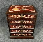 11 6  Chinese Rosewood Inlay Shell Phoenix Bird Flower Pattern Furniture Cabinet