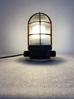 Vintage Industrial Caged Bulkhead Wall Light Ribbed Glass 1970s Restored