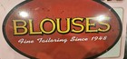 Vintage 19  Metal 2 Sided Dressmaker Or Retail Store Sign Blouses Since 1948