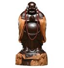 8  Natural Ebony Wood Carved Maitreya Buddha Statue Happy Laughing Buddhism