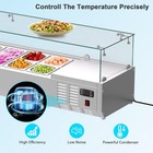 48   Countertop Refrigerated Condiment Station Food With Auto Defrost  glass Lid