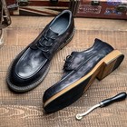 Retro Mens Genuine Leather Lace Up British Casual Shoes Korean Workwear Shoes Sz