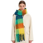 Large Chunky Plaid Scarf Oversized Checked Tassel Soft Warm Winter Shawl