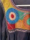Vintage Hand Embroidered Mexican Oaxacan Peasant Top 3 4 Sleeve Cotton Medium Bo