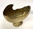 Vintage Brass Nautilus Seashell Planter Bowl Vase Art Deco Mcm