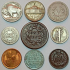 Old Obsolete Us Coin Collection With Silver Starting 1800 s 9 Coin Set   lot 6 