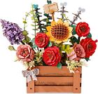 Rowood Diy Wooden Flower Bouquet 3d Wooden Puzzle With Wooden Box Kid Xmas Gifts