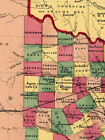 1875 County Map Of Texas Counties And Indian Territory - 20x24